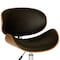 Armen Living Daphne Modern Office Chair In Chrome Finish with Black Faux Leather And Walnut Veneer Back LCDAOFCHBL - alternate 4